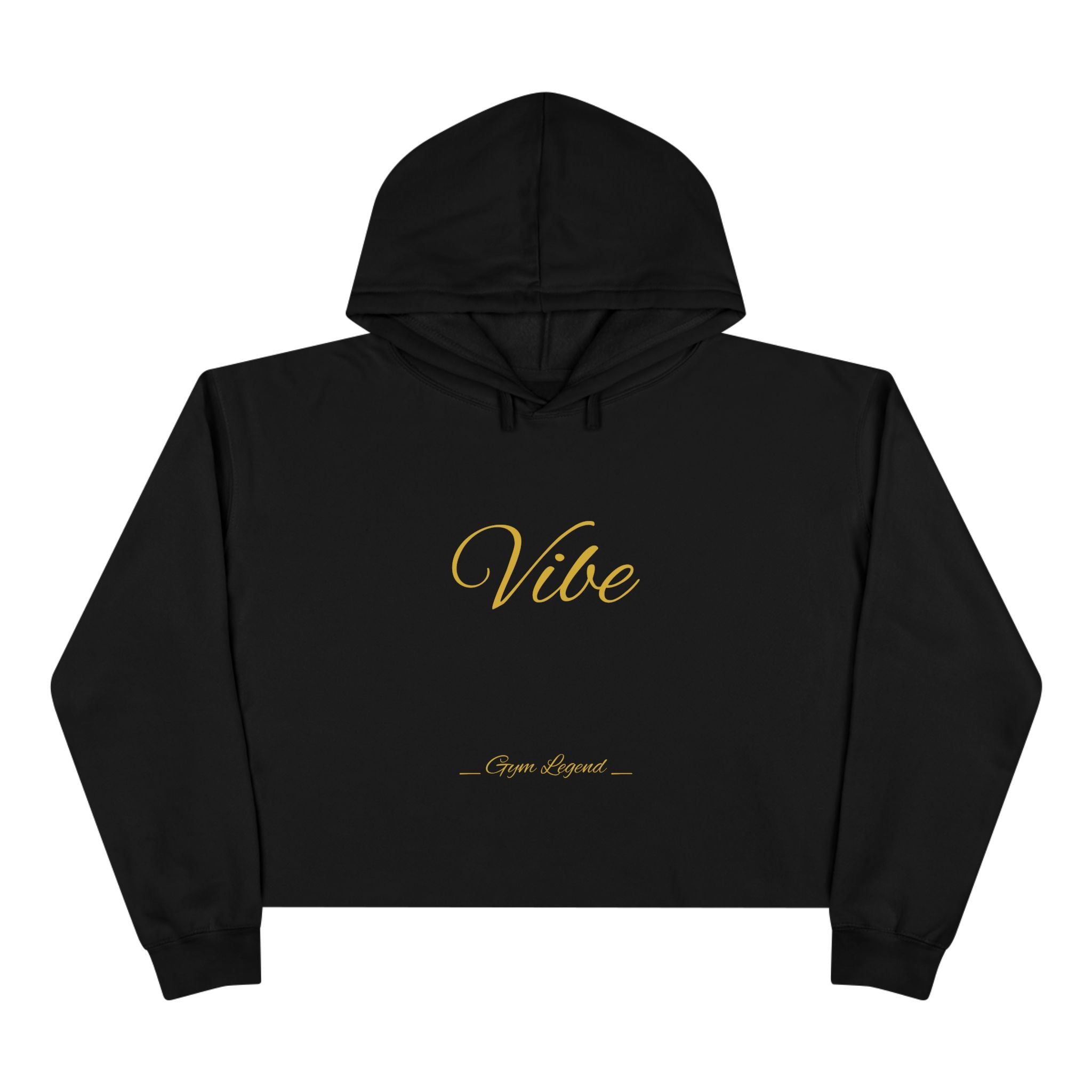Vibe Cropped Hoodie — Minimal Gold Script Women's Crop Hoodie