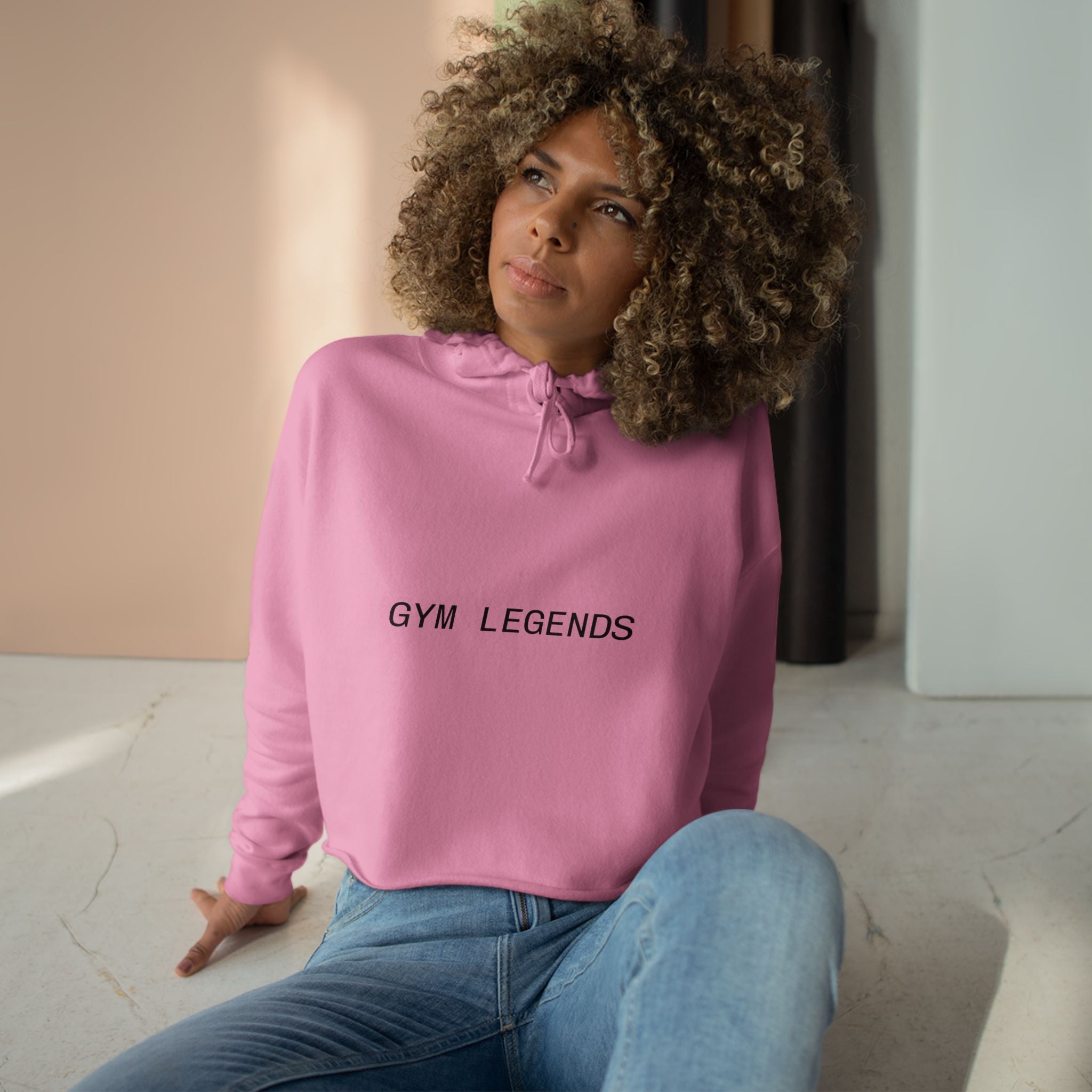 Gym Legends Crop Hoodie — Minimal Athletic Cropped Sweatshirt