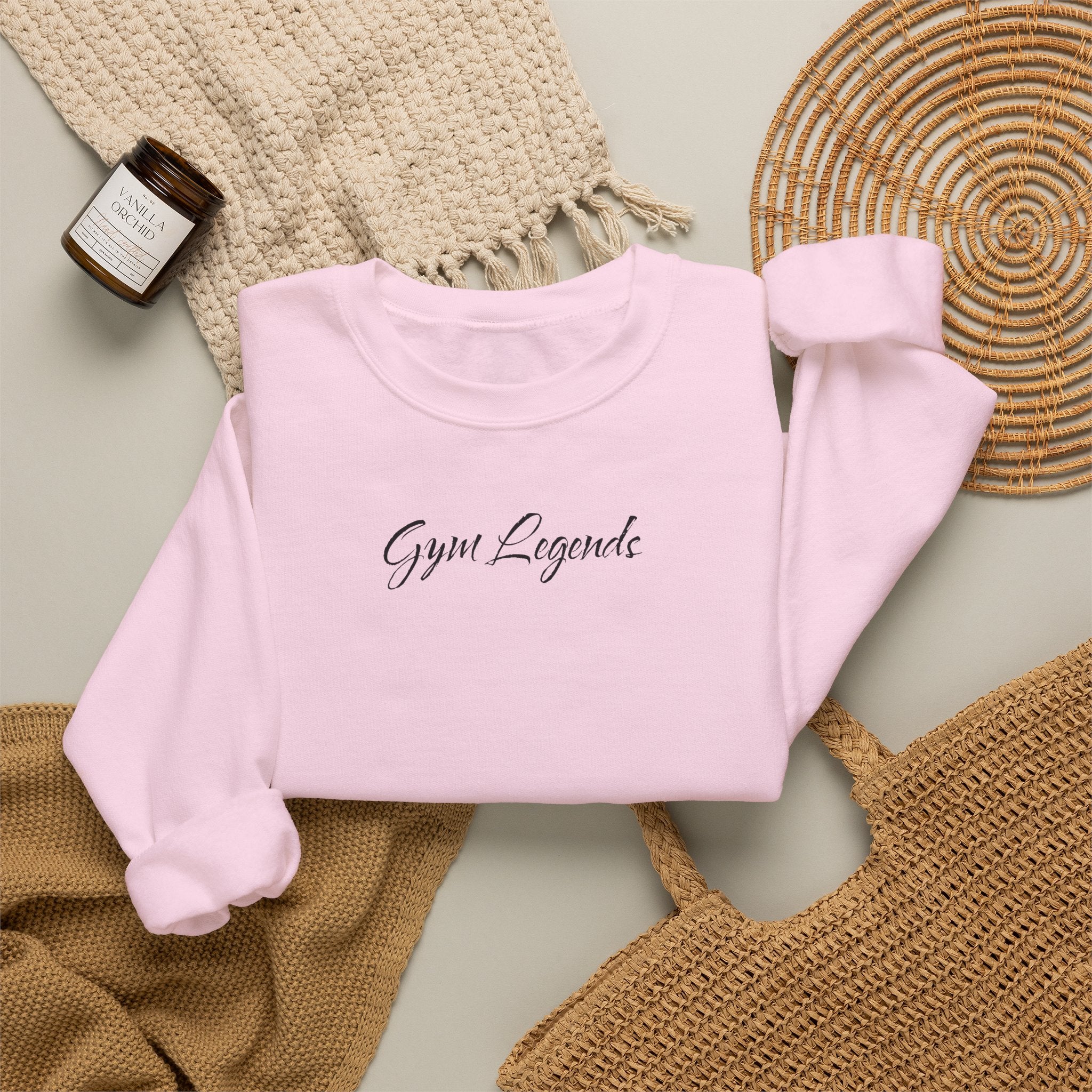 Gym Legend Crewneck Sweatshirt — Minimal Script Fitness Pullover