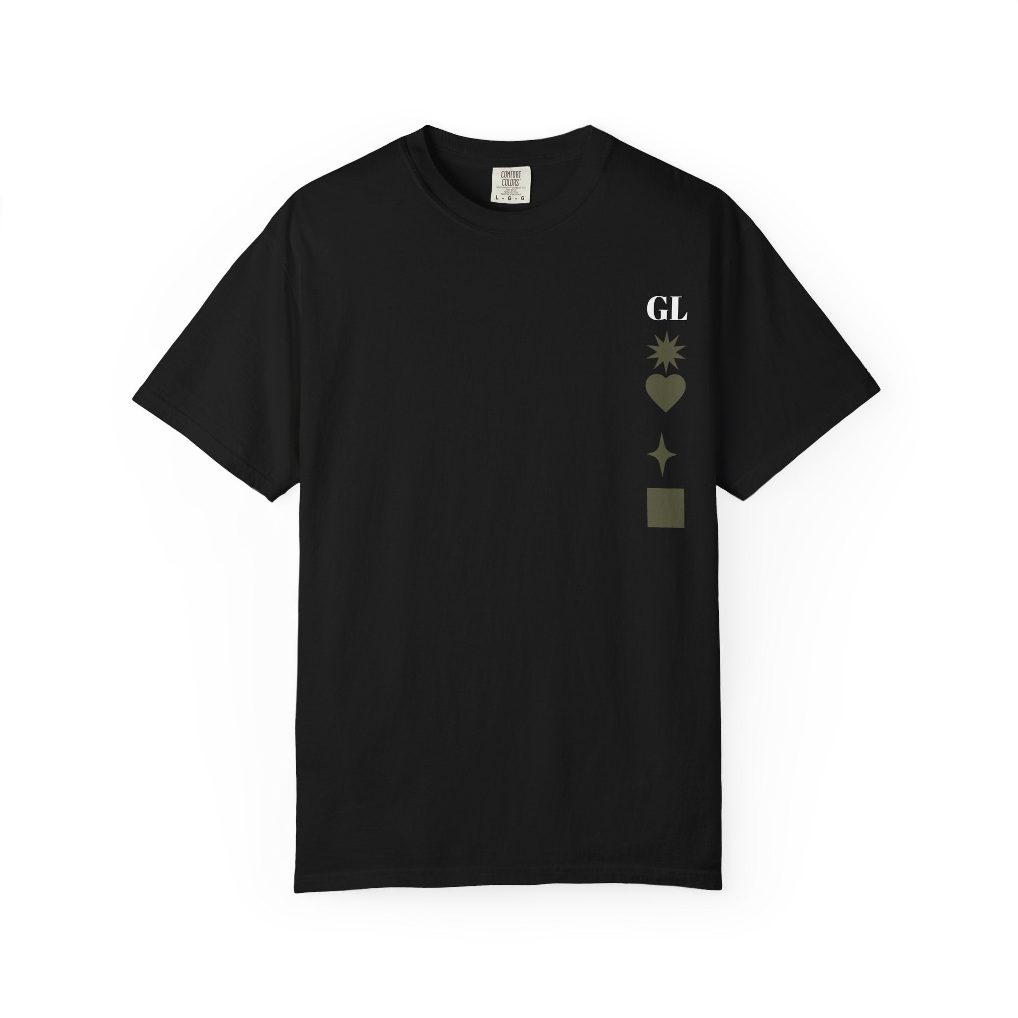 Minimal Symbols T-Shirt — GL Star Heart Square Graphic Tee