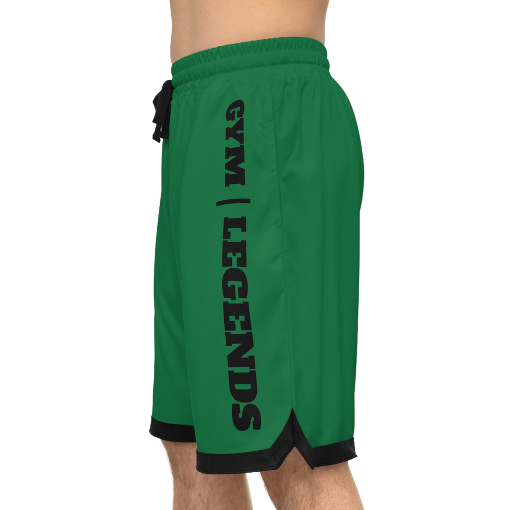 Gym Legends Basketball Shorts — Green Ribbed Athletic Shorts