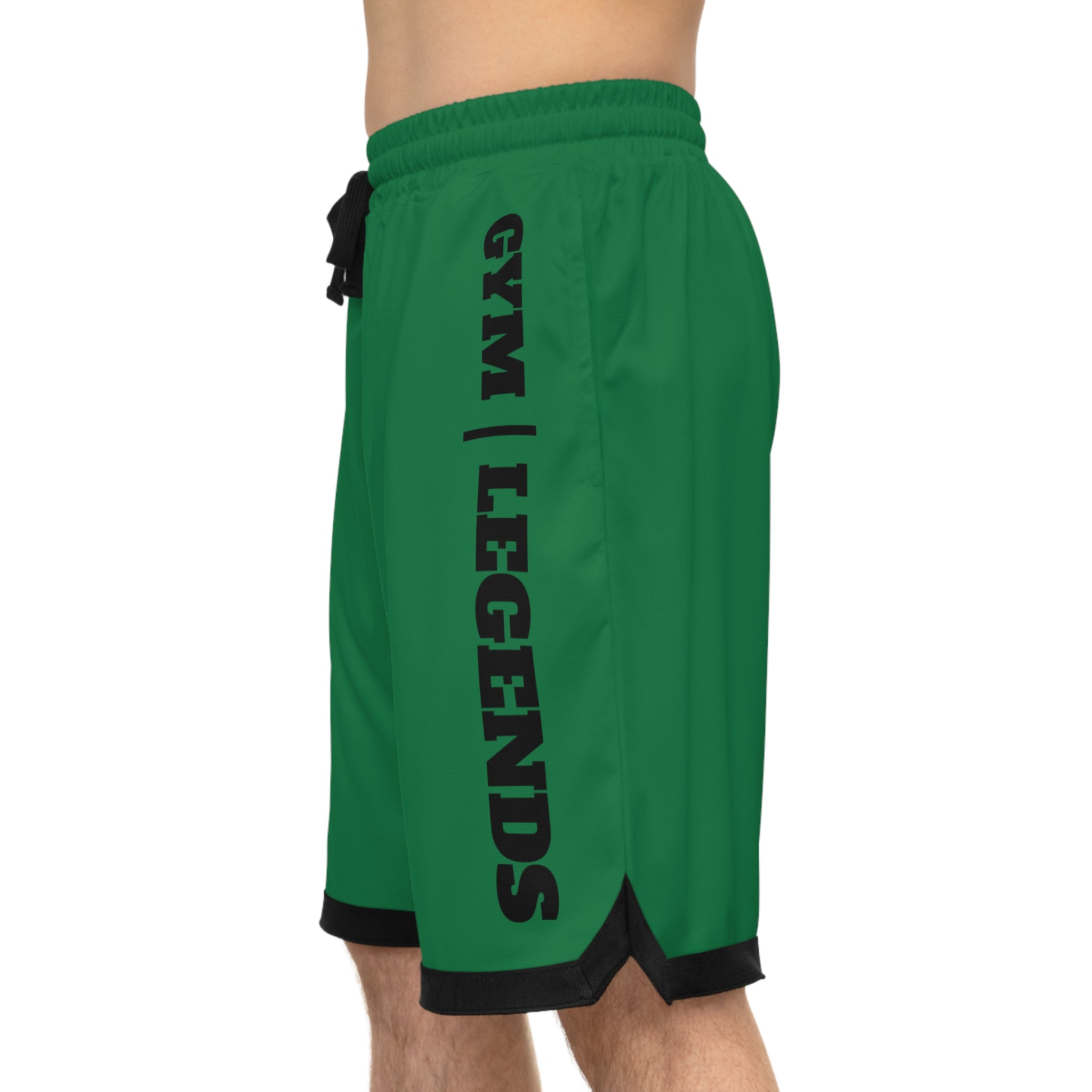 Gym Legends Basketball Shorts — Green Ribbed Athletic Shorts