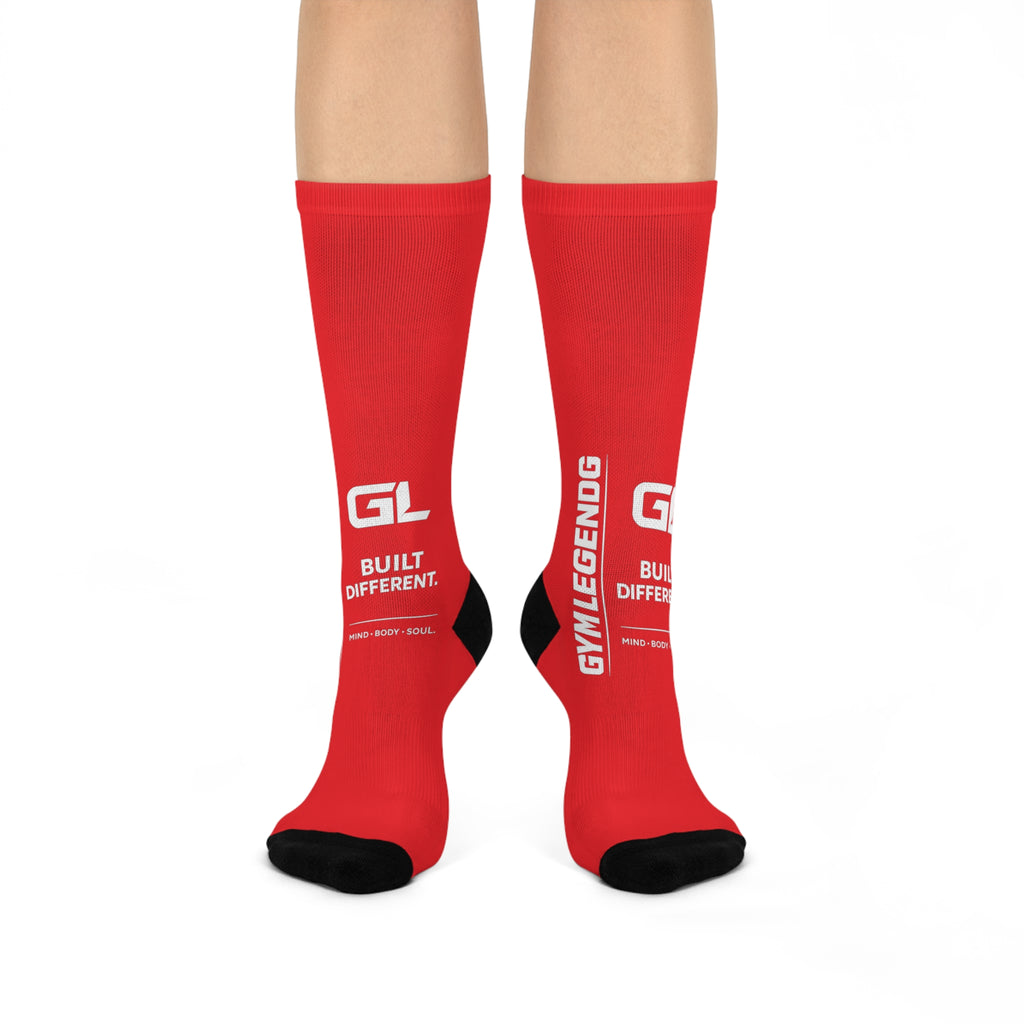Gym Legends Elite Crew Socks Red