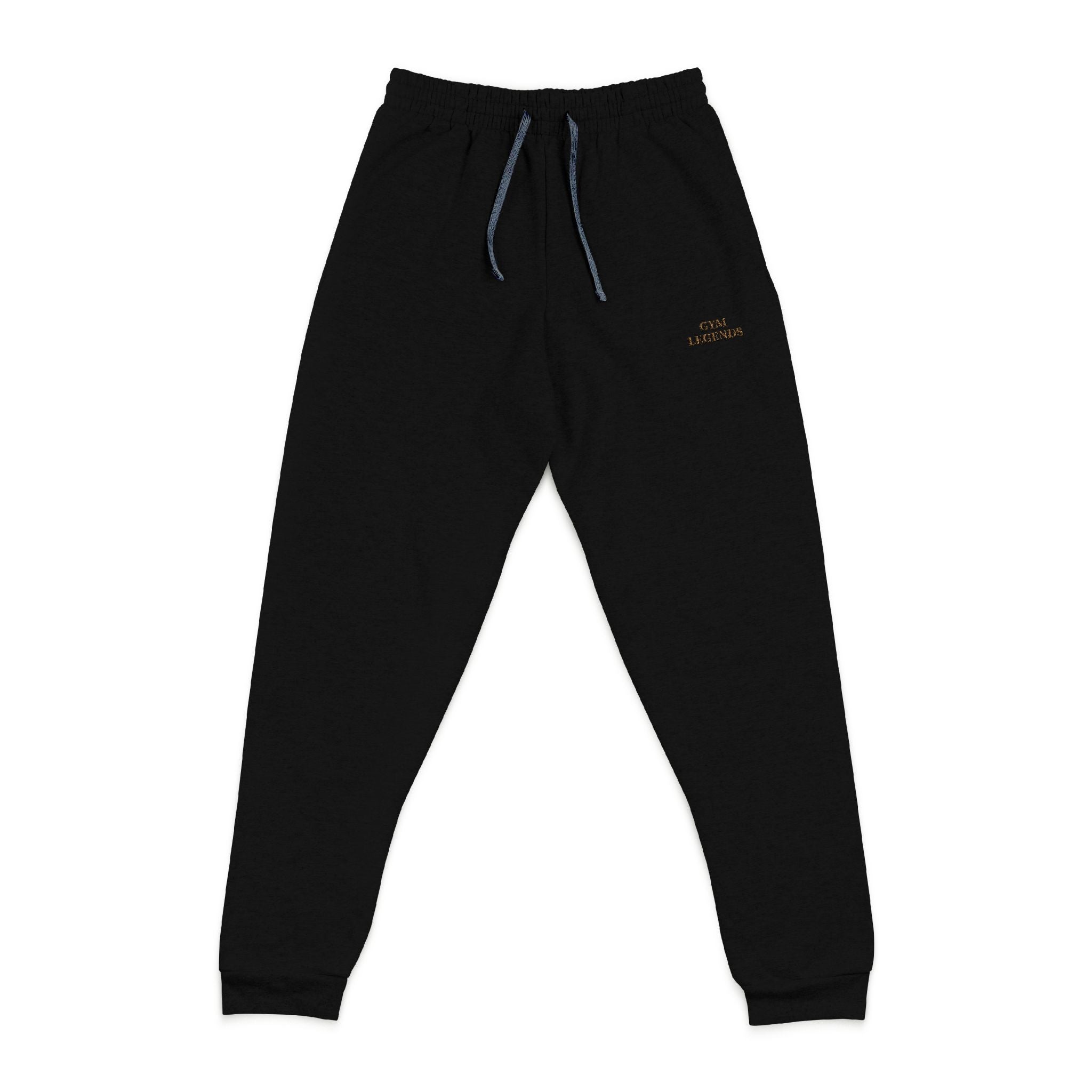 Embroidered Joggers — Minimal Gold Script Casual Lounge Pants