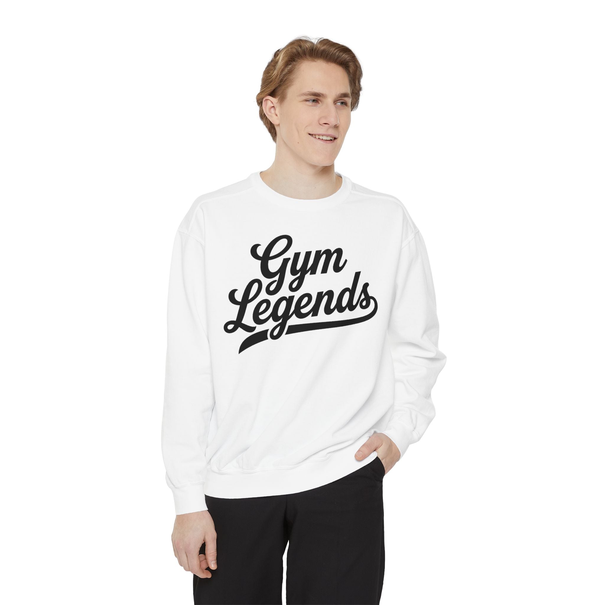 Gym Legends Sweatshirt — Retro Script Fitness Crewneck