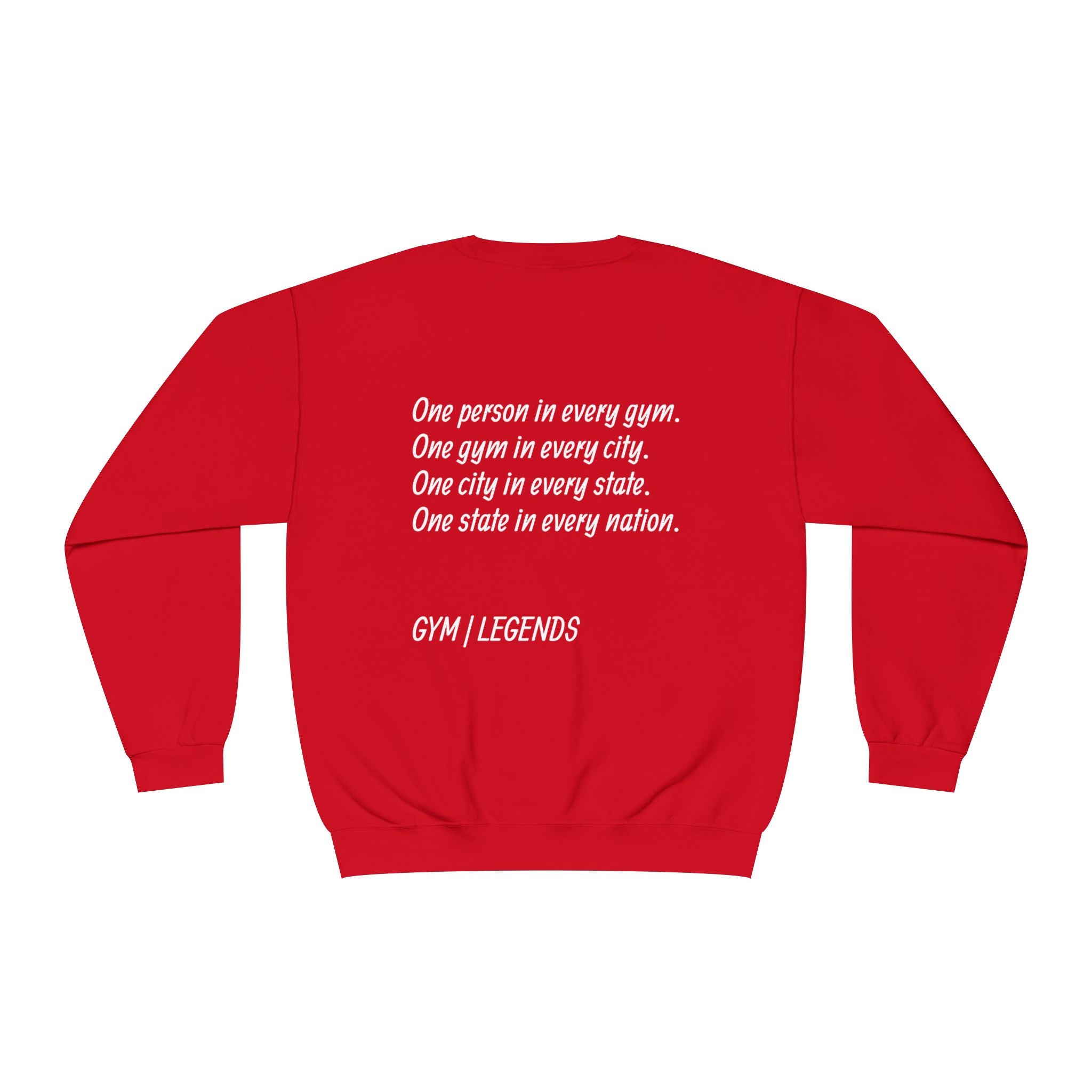 Gym Legends Crewneck Sweatshirt — "Gym, Legends" Motivational Fitness Pullover