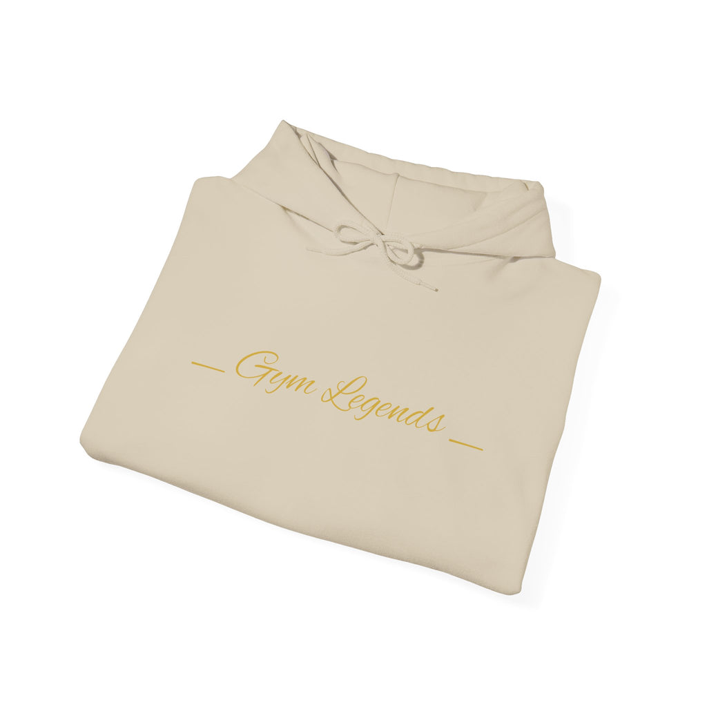 Gym Legend Hoodie — Minimal Gold Script Fitness Pullover