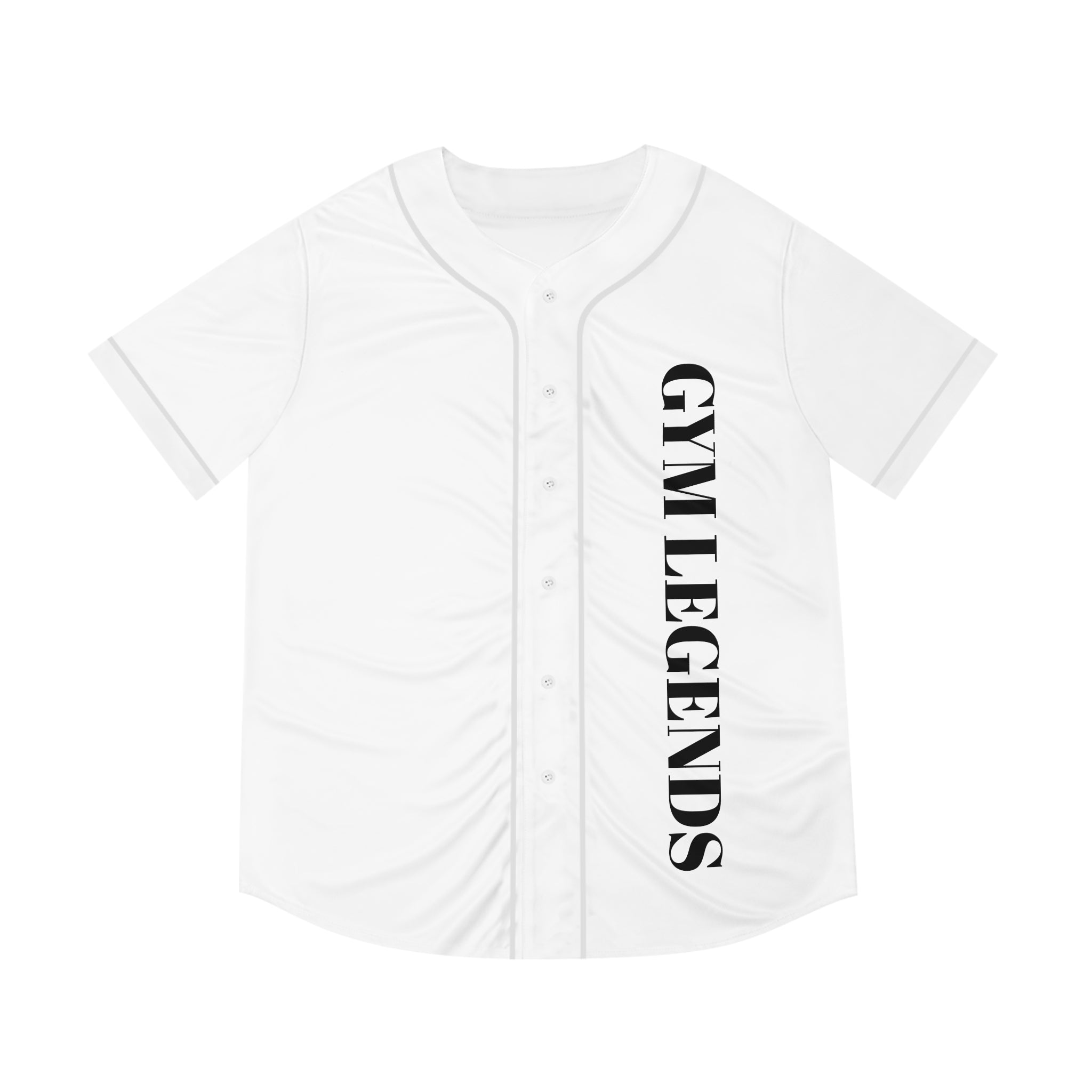Baseball Jersey — "GYM LEGENDS" Athletic Team Shirt with Motivational Back Text