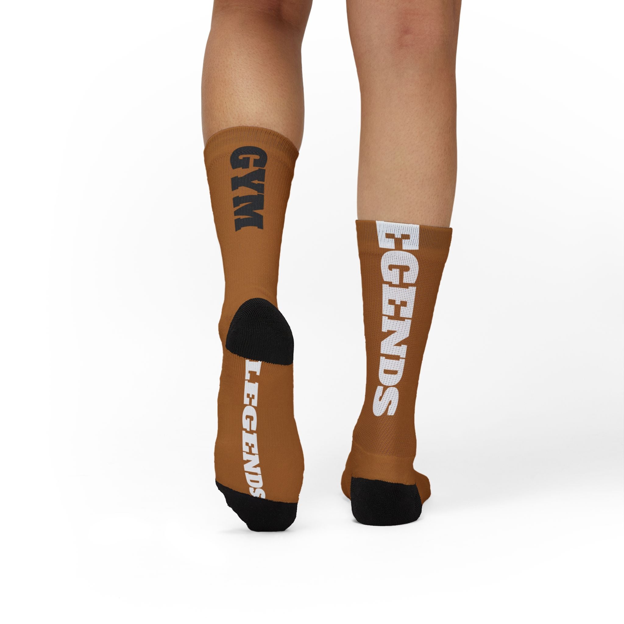 Copy of Gym Legends Sublimation Socks Gold fish— 'GYM' & 'LEGENDS' Athletic Crew Socks