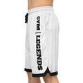 Gym Legends Basketball Shorts — white Ribbed Athletic Shorts