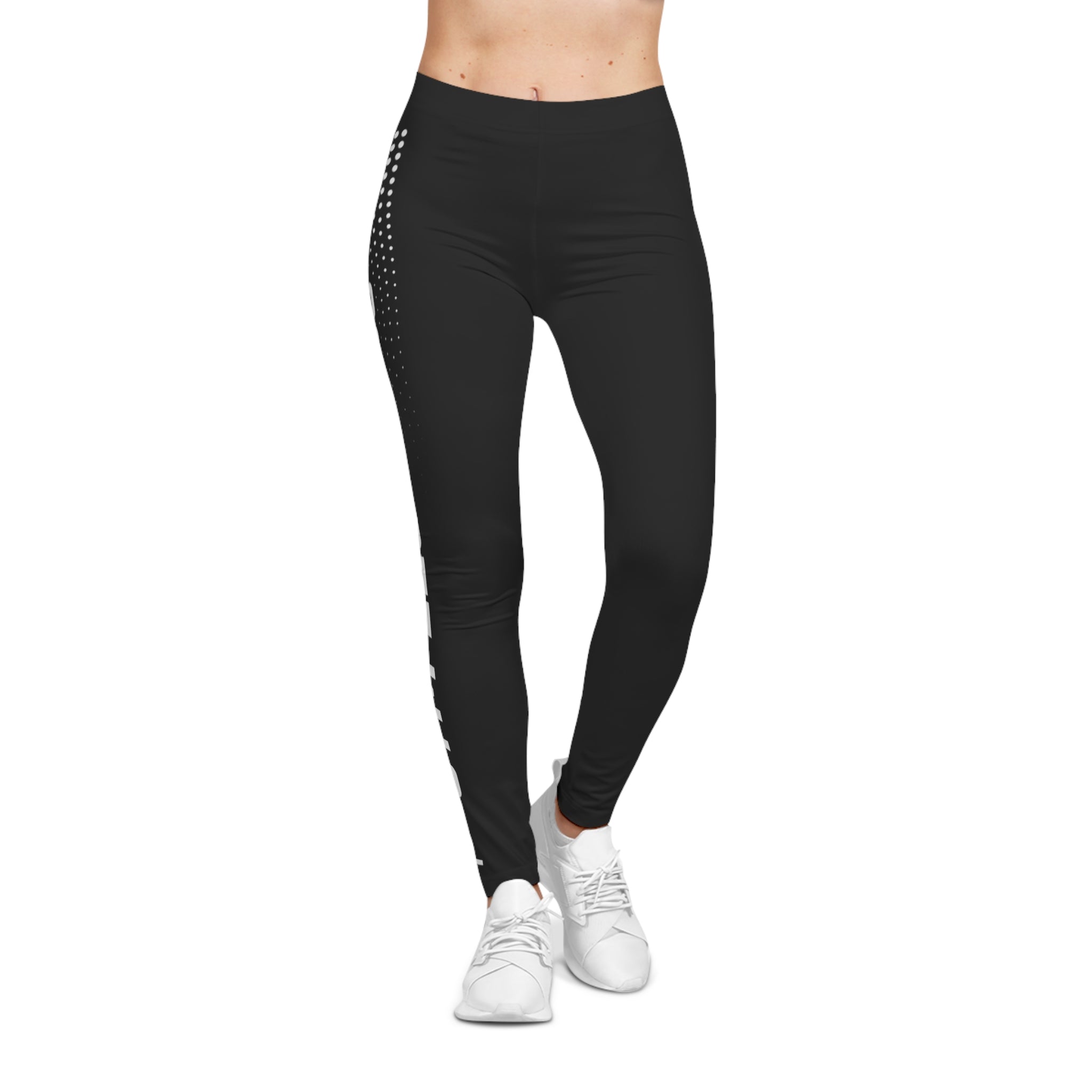 Gym Legends Women's Black Athletic Leggings — Side Logo Performance Leggings