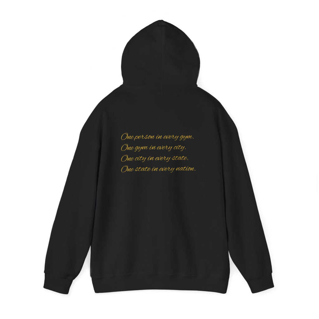 Gym Legend Hoodie — Minimal Gold Script Fitness Pullover