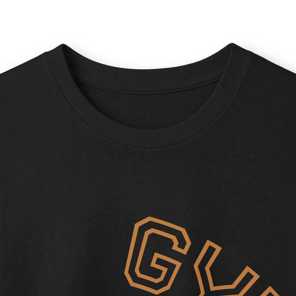 Gym Legends Long Sleeve Tee — Retro Arched 'GYM' Design