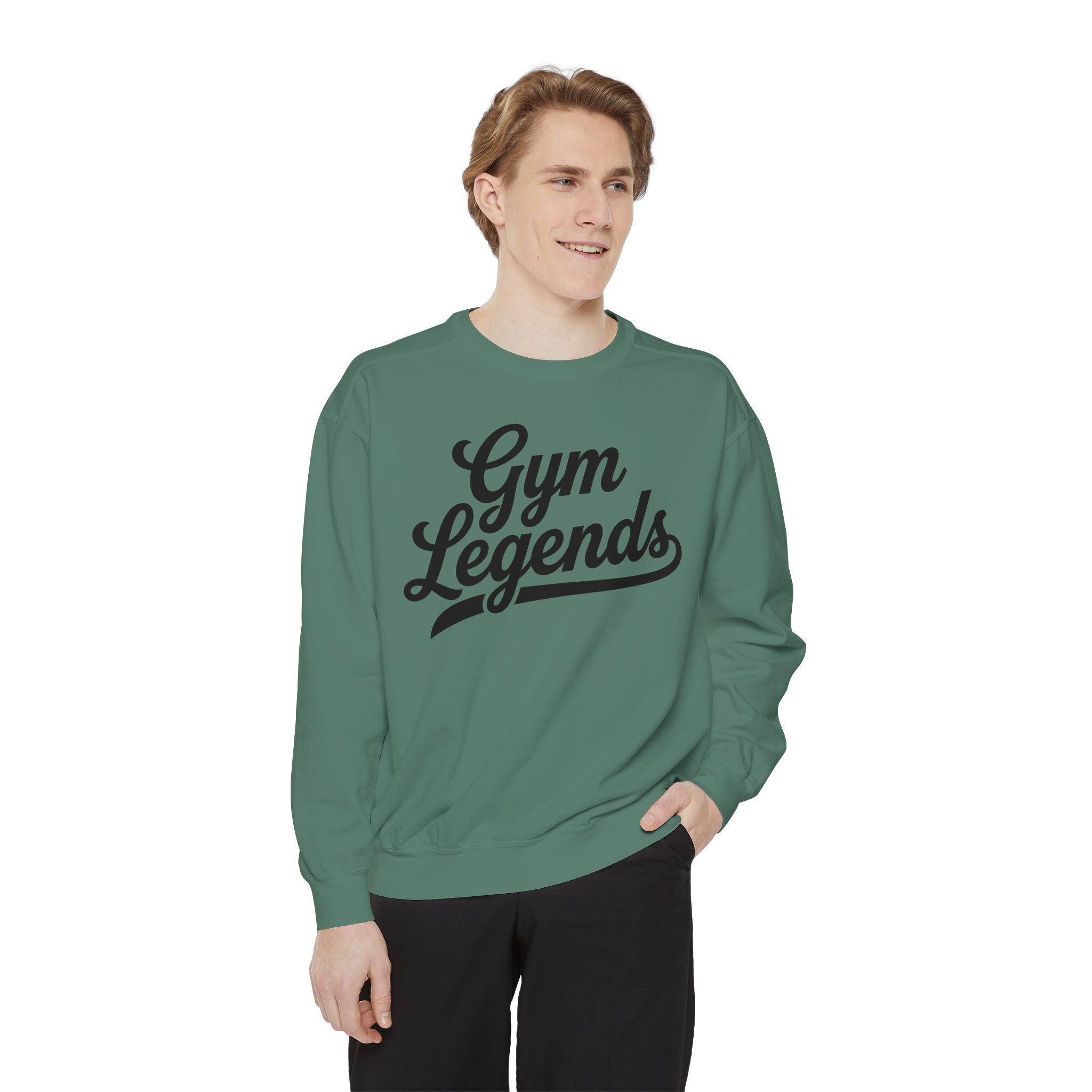 Gym Legends Sweatshirt — Retro Script Fitness Crewneck