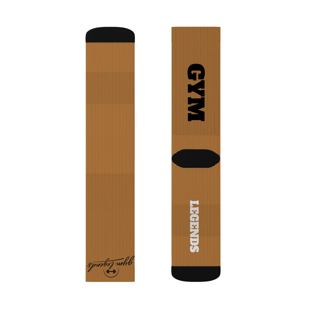 Copy of Gym Legends Sublimation Socks Gold fish— 'GYM' & 'LEGENDS' Athletic Crew Socks