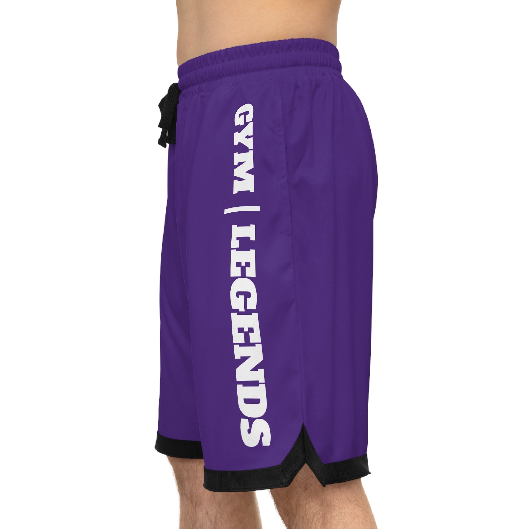 Gym Legends Basketball Shorts — Purple Ribbed Athletic Shorts