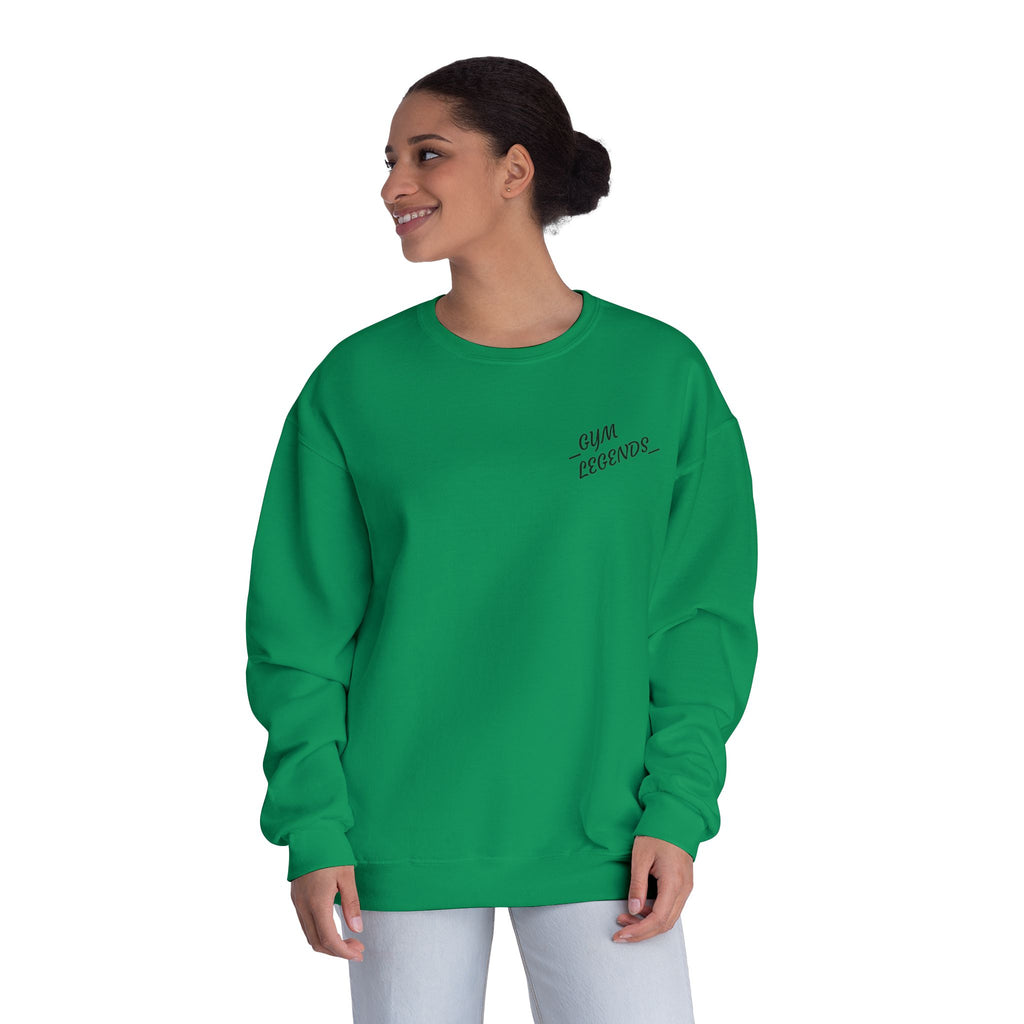 Gym Legends Crewneck Sweatshirt — "Gym, Legends" Motivational Fitness Pullover