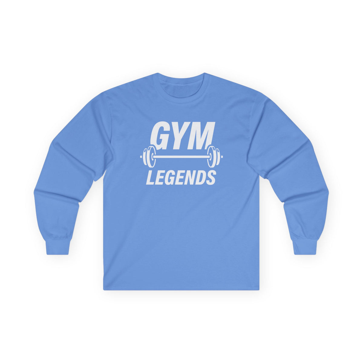 Gym Legends Long Sleeve Tee — Athletic Workout Shirt with Barbell Graphic