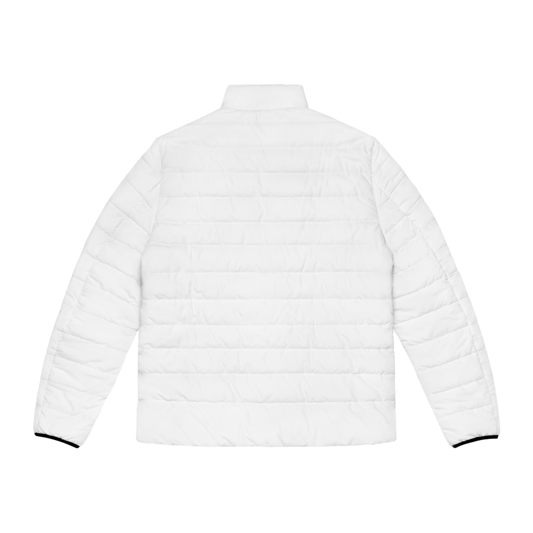 Gym Legends All-Over Print Puffer Jacket — White Quilted Lightweight Winter Coat