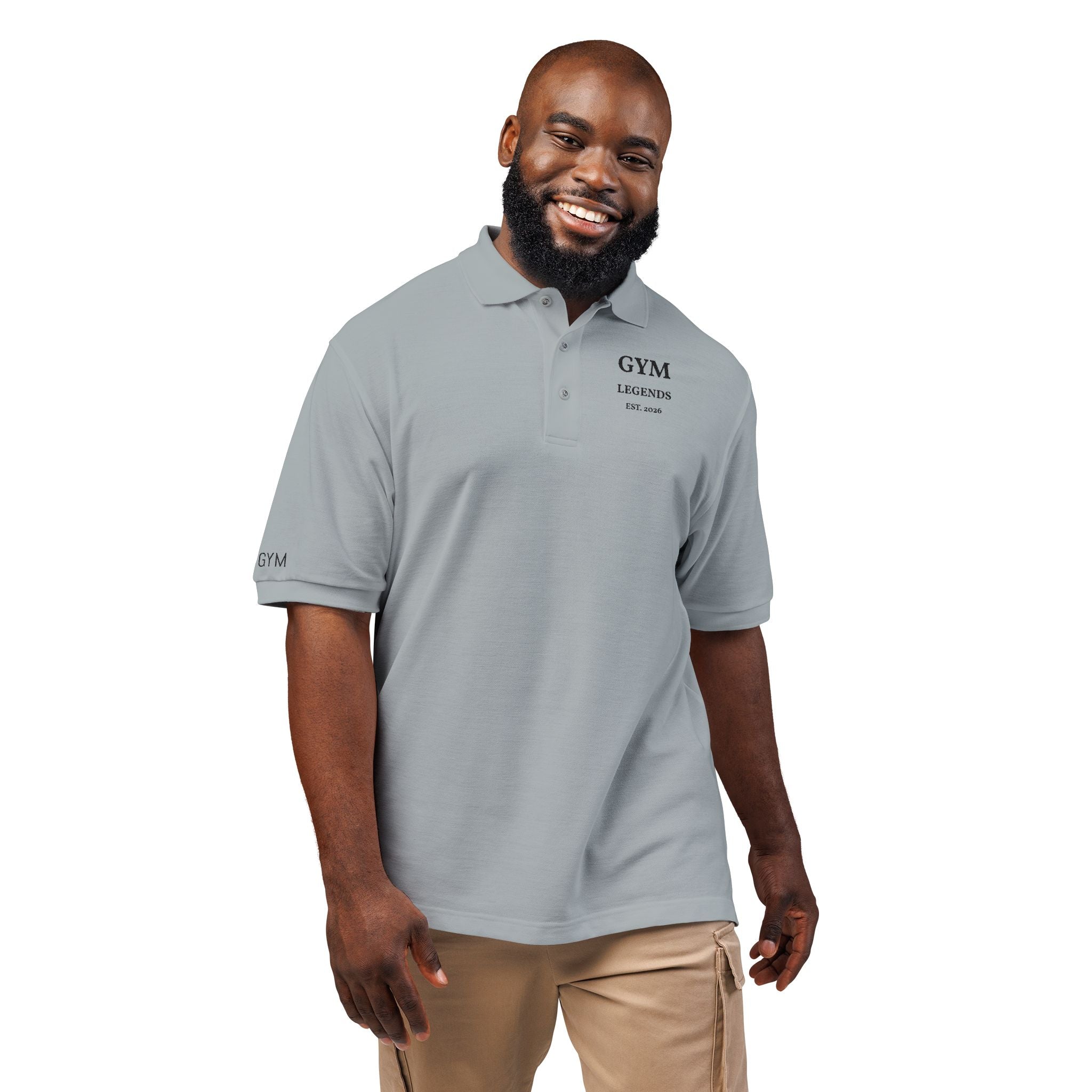 Embroidered 'GYM Legends' Polo Shirt — Classic Athletic Workwear