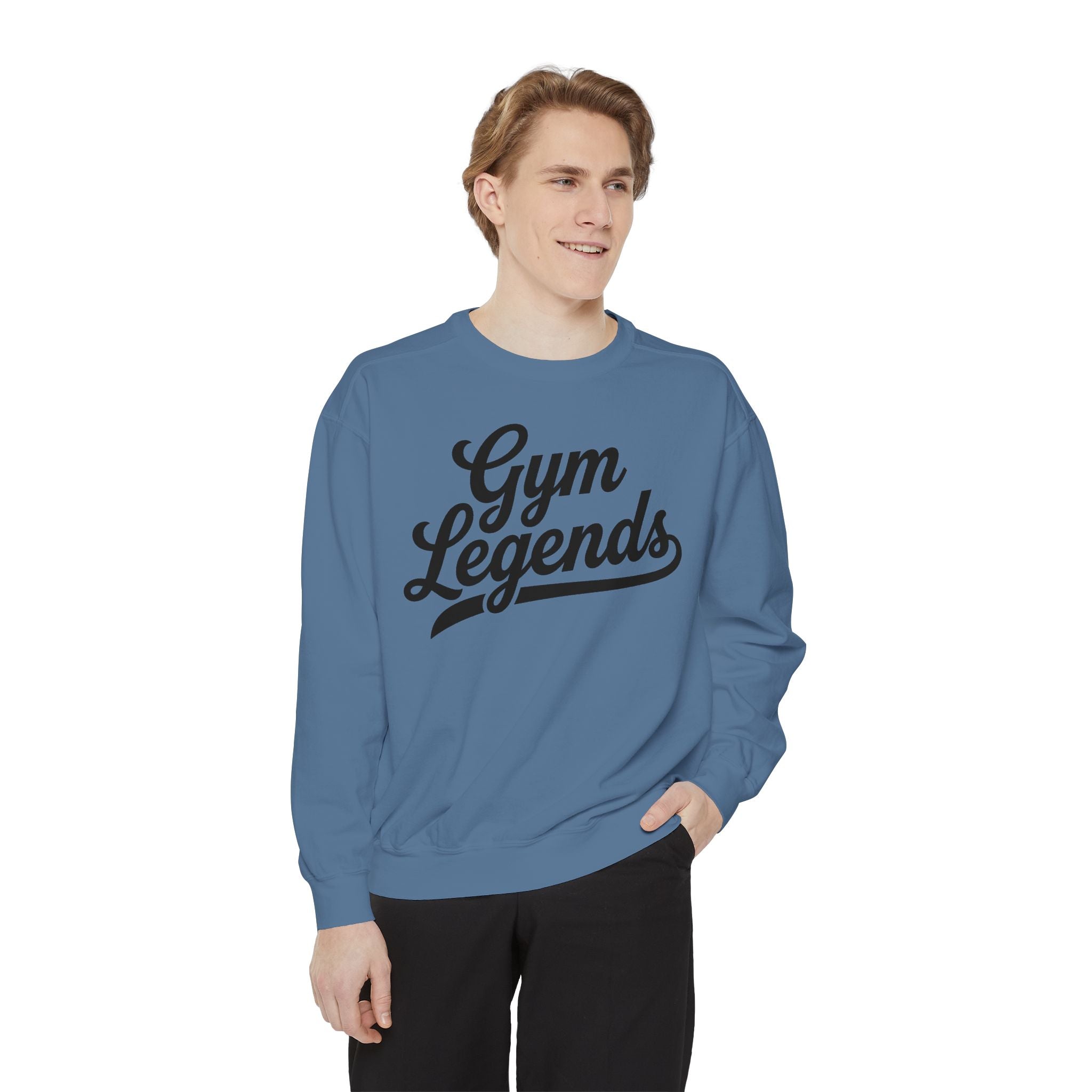 Gym Legends Sweatshirt — Retro Script Fitness Crewneck