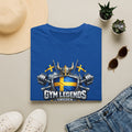 Gym Legends Sweden T-Shirt — Swedish Flag Viking Shield Fitness Tee