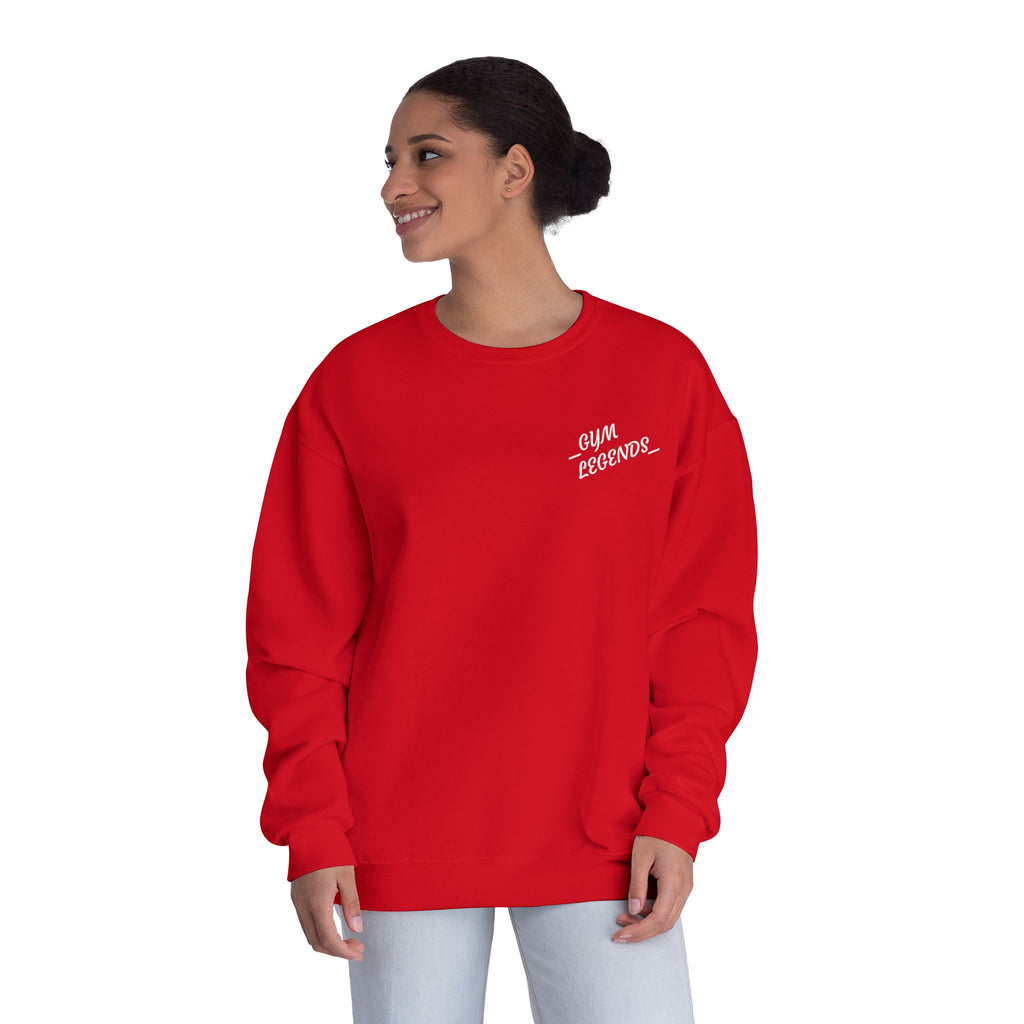 Gym Legends Crewneck Sweatshirt — "Gym, Legends" Motivational Fitness Pullover