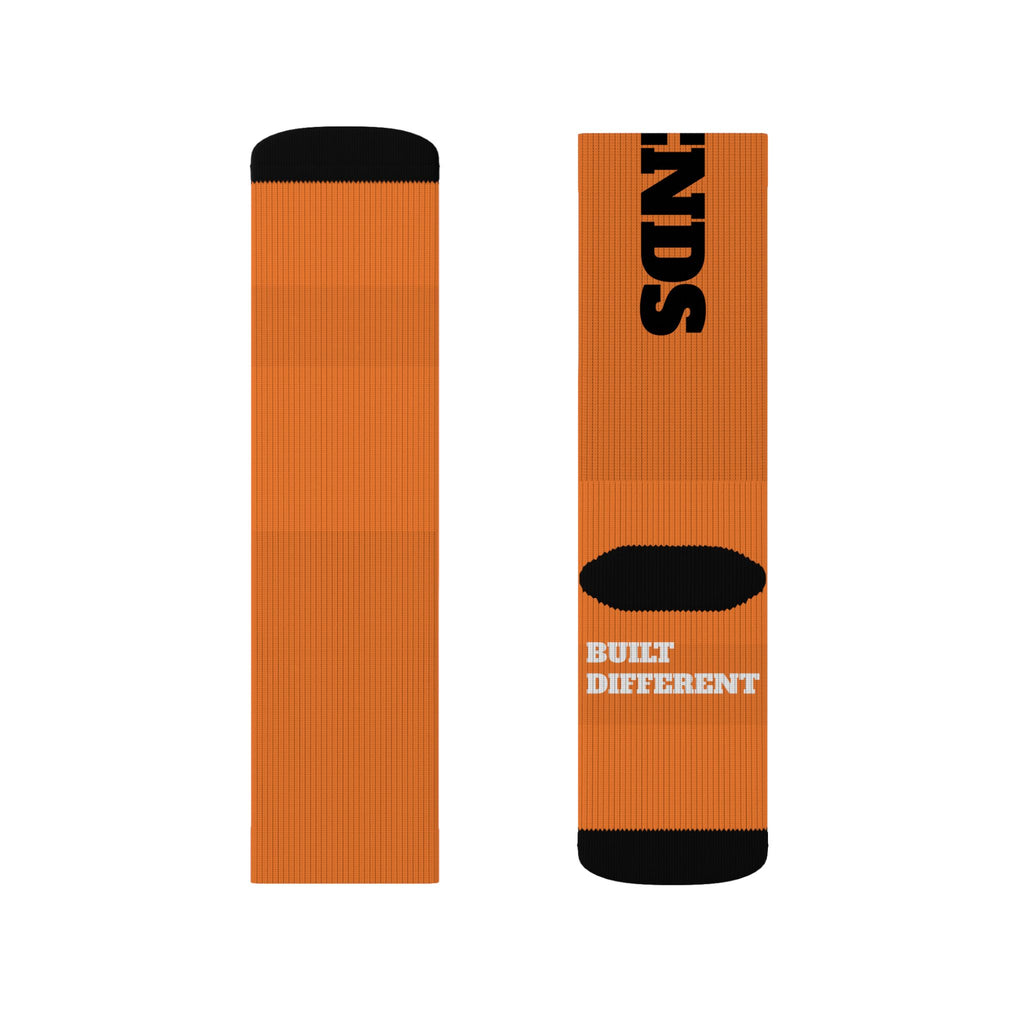 Gym Legends Sublimation Socks orange Tygy— 'GYM' & 'LEGENDS' Athletic Crew Socks