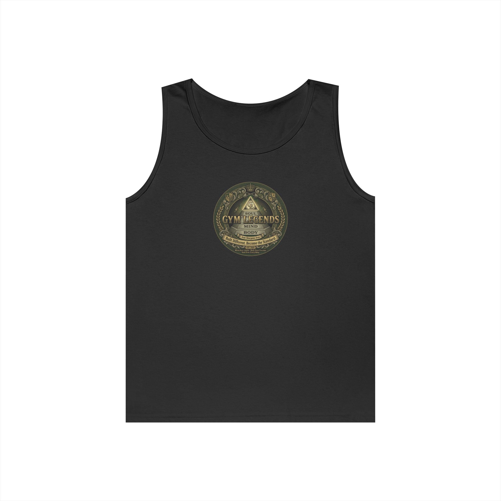 Vertical Script Tank Top — Minimalist 'Gym Legend' Fitness Tank