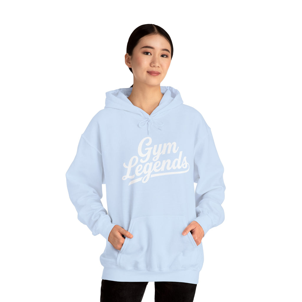 Gym Legends Hoodie — Retro Script Fitness Sweatshirt