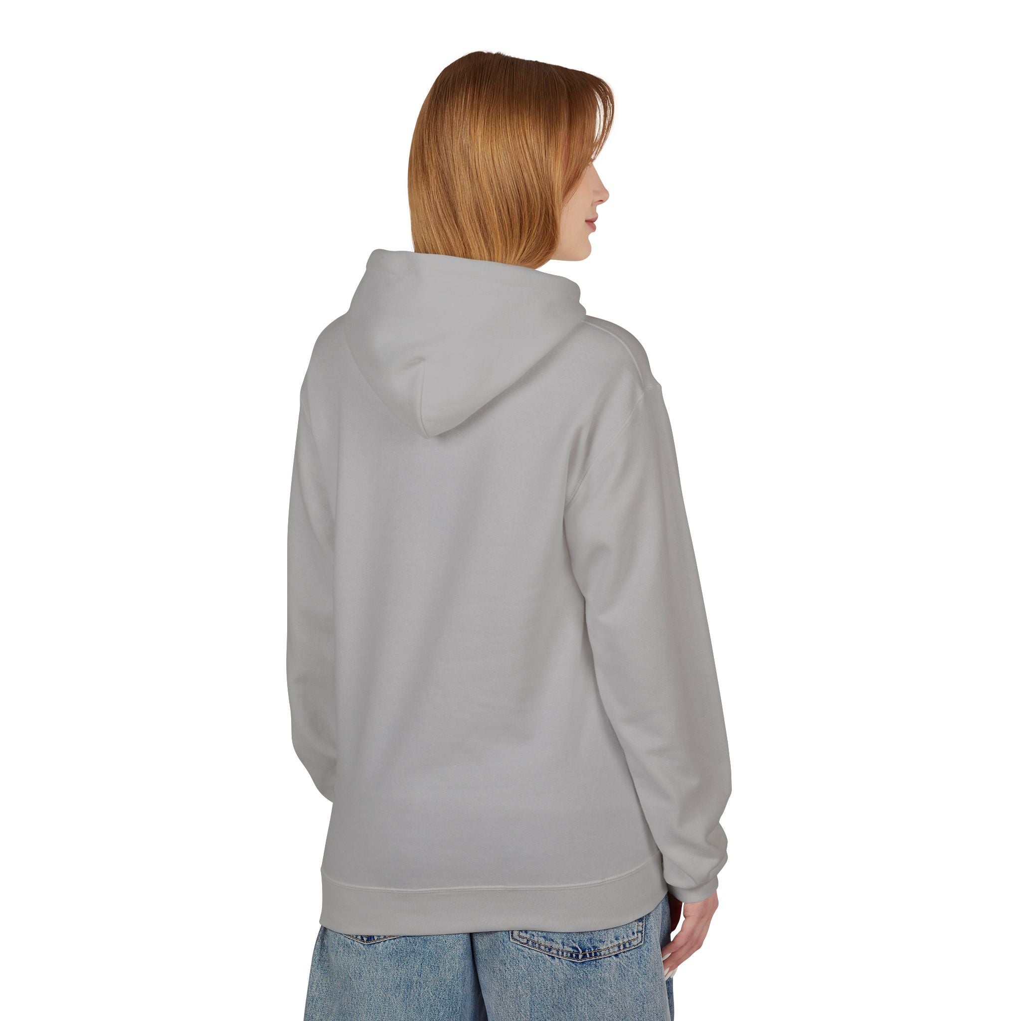 Minimal "grace & gratitude" Script Hoodie — Lightweight White Fleece