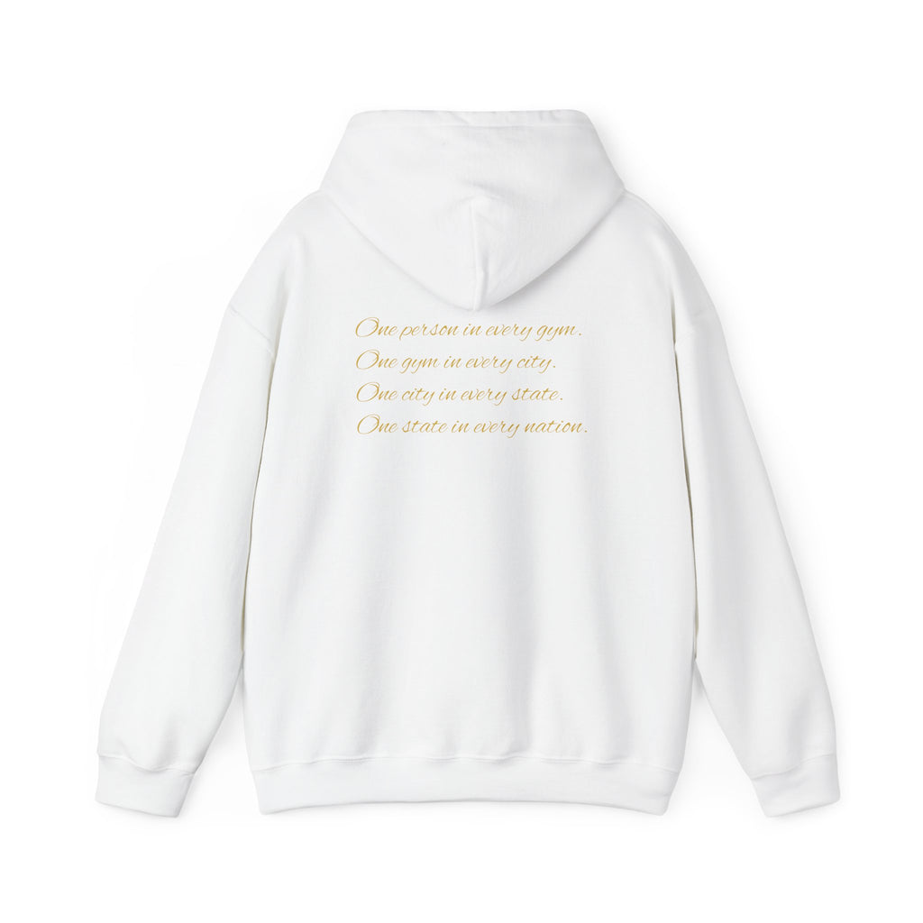 Gym Legend Hoodie — Minimal Gold Script Fitness Pullover