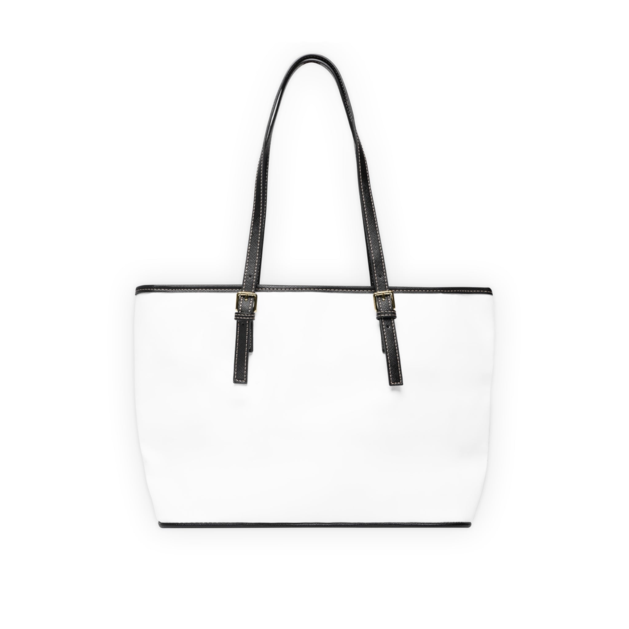 Gym Legends PU Leather Shoulder Bag — White Fitness Tote with Logo (Mind | Body | Soul)