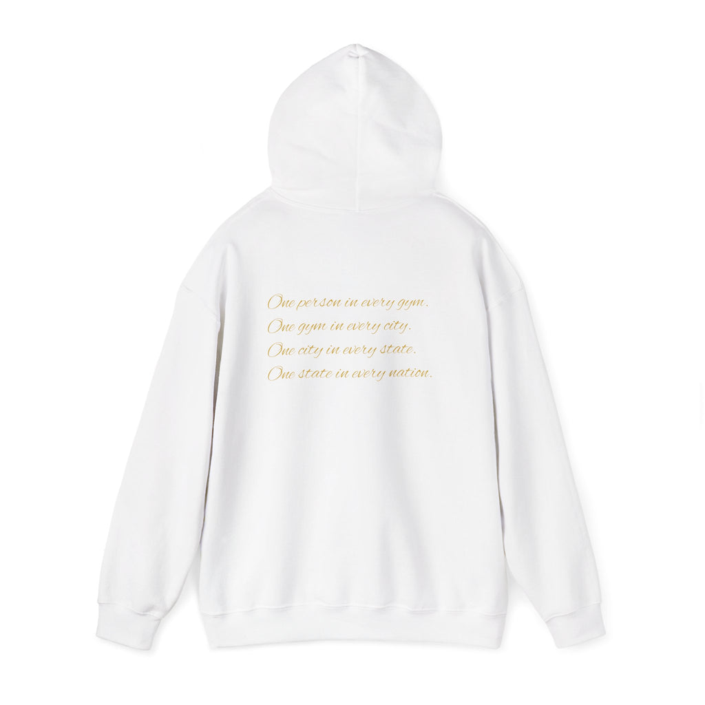 Gym Legend Hoodie — Minimal Gold Script Fitness Pullover