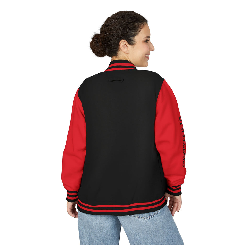 Letterman Jacket — Red & White "LG" Varsity Jacket with 'GVM LEGENDS' Sleeve
