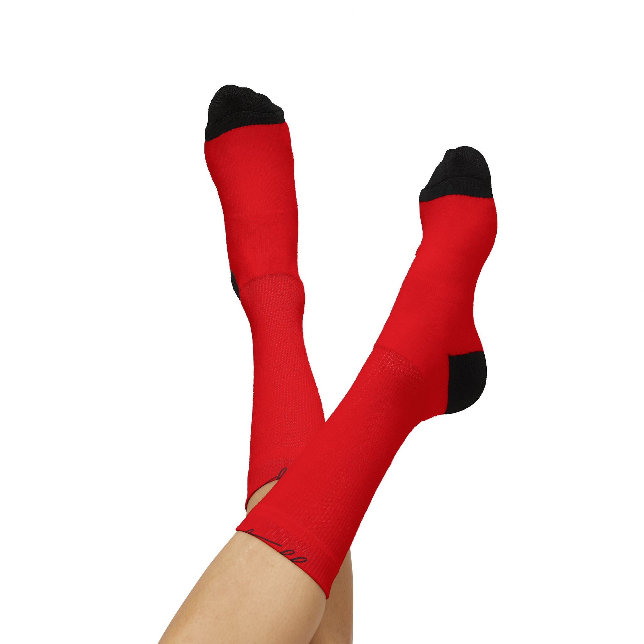 Gym Legends Sublimation Socks red elite — 'GYM' & 'LEGENDS' Athletic Crew Socks