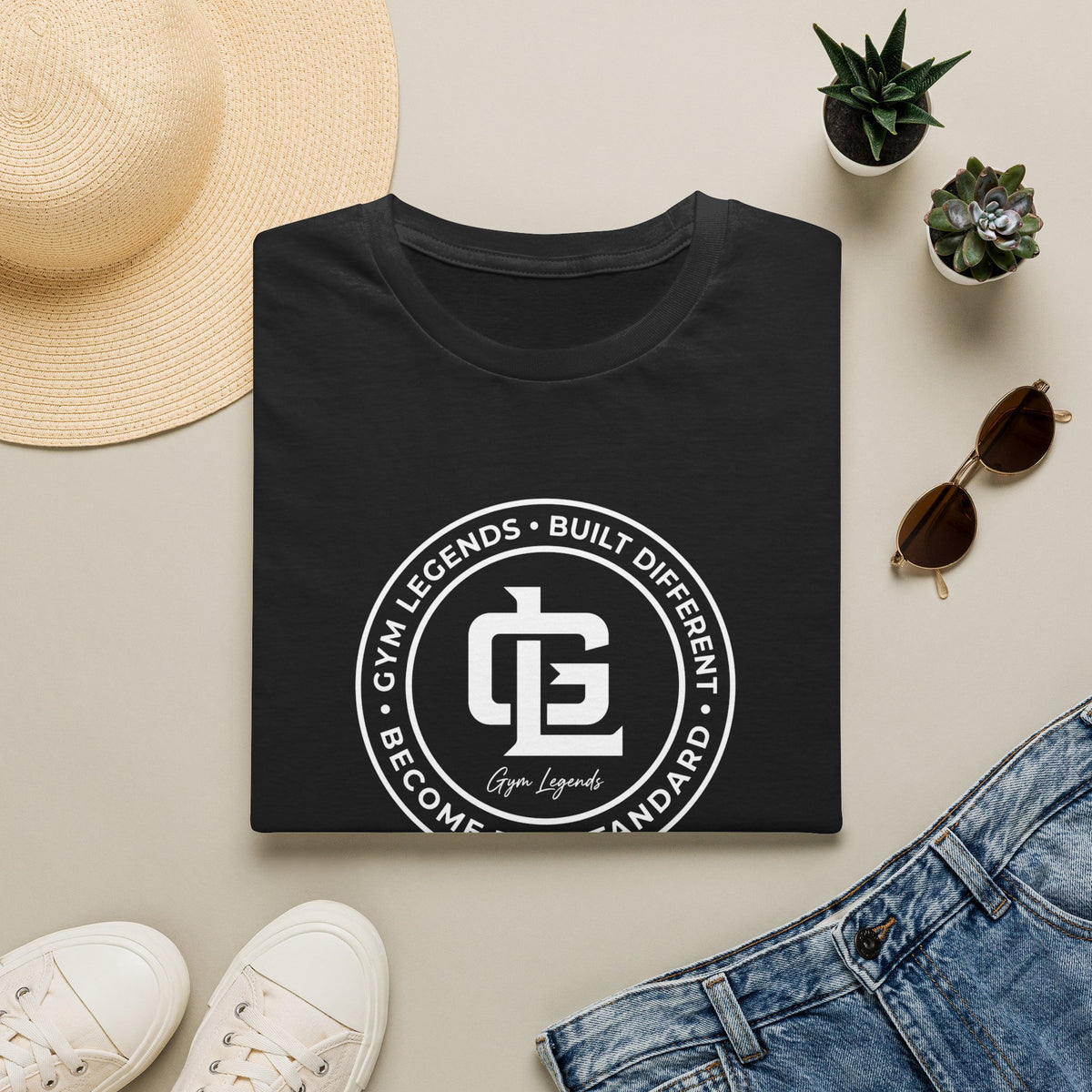 Gym Legends 'Built Different' T-Shirt — Fitness Logo Tee