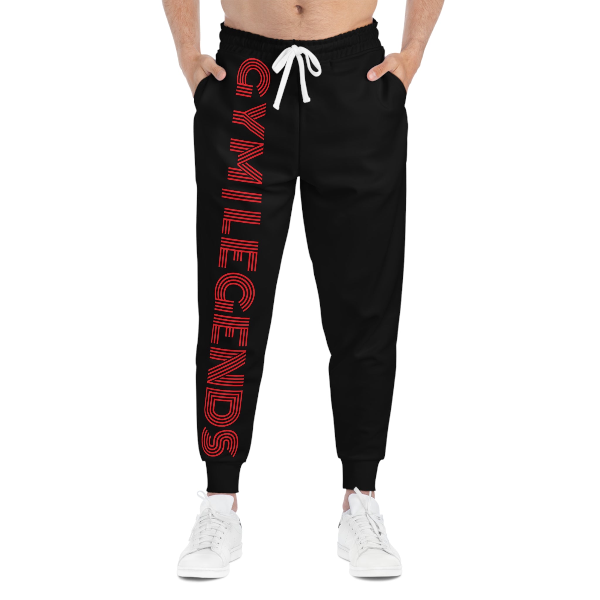 Copy of Copy of Athletic Joggers — Grey 'GYM LIFE' Vertical Logo Fitness Sweatpants