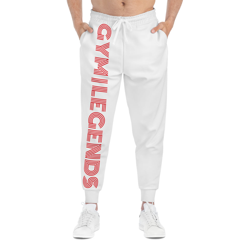 Copy of Copy of Copy of Athletic Joggers — Grey 'GYM LIFE' Vertical Logo Fitness Sweatpants