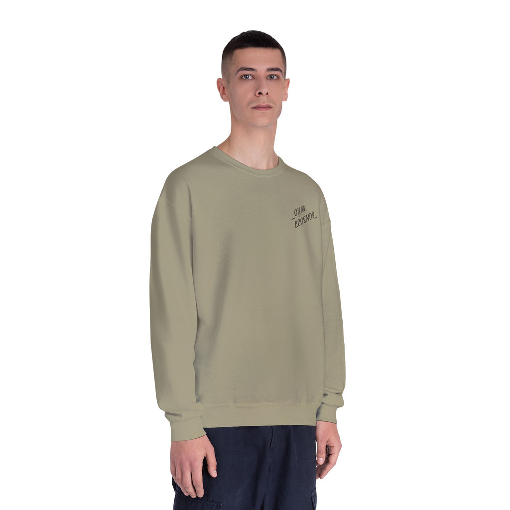 Gym Legends Crewneck Sweatshirt — "Gym, Legends" Motivational Fitness Pullover