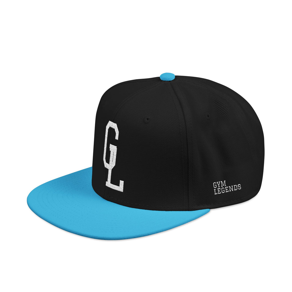 Embroidered Snapback Hat — 'CL' Logo Two-Tone Flat Bill