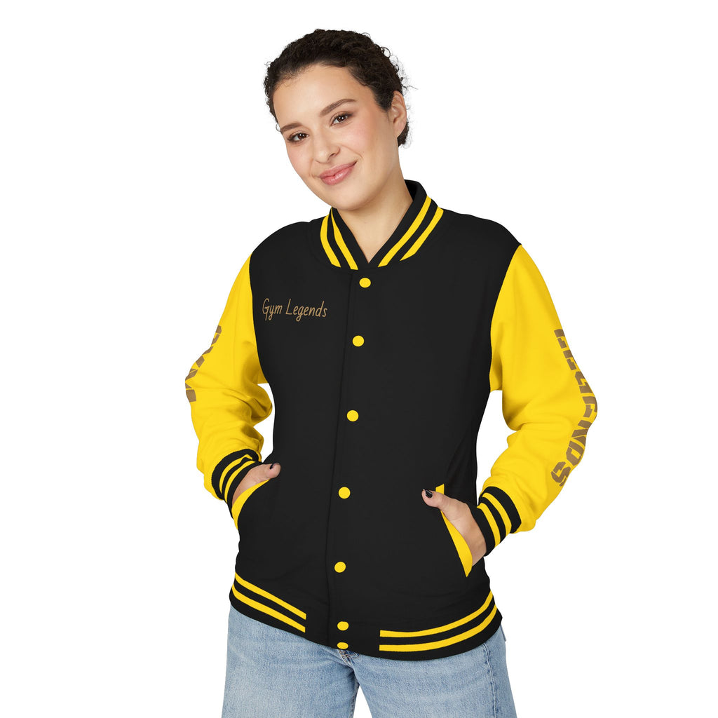 Gym Legends Letterman Jacket — 'Gym Legends' Red & White Varsity Jacket