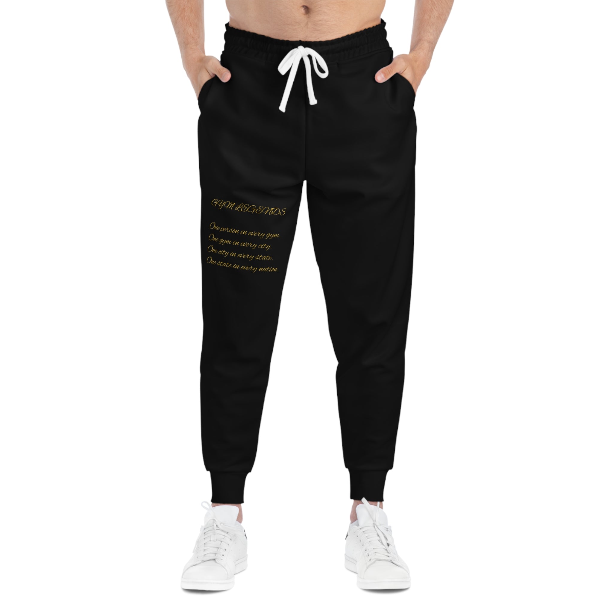 Black GYM LIFE' Vertical Logo Fitness Sweatpants