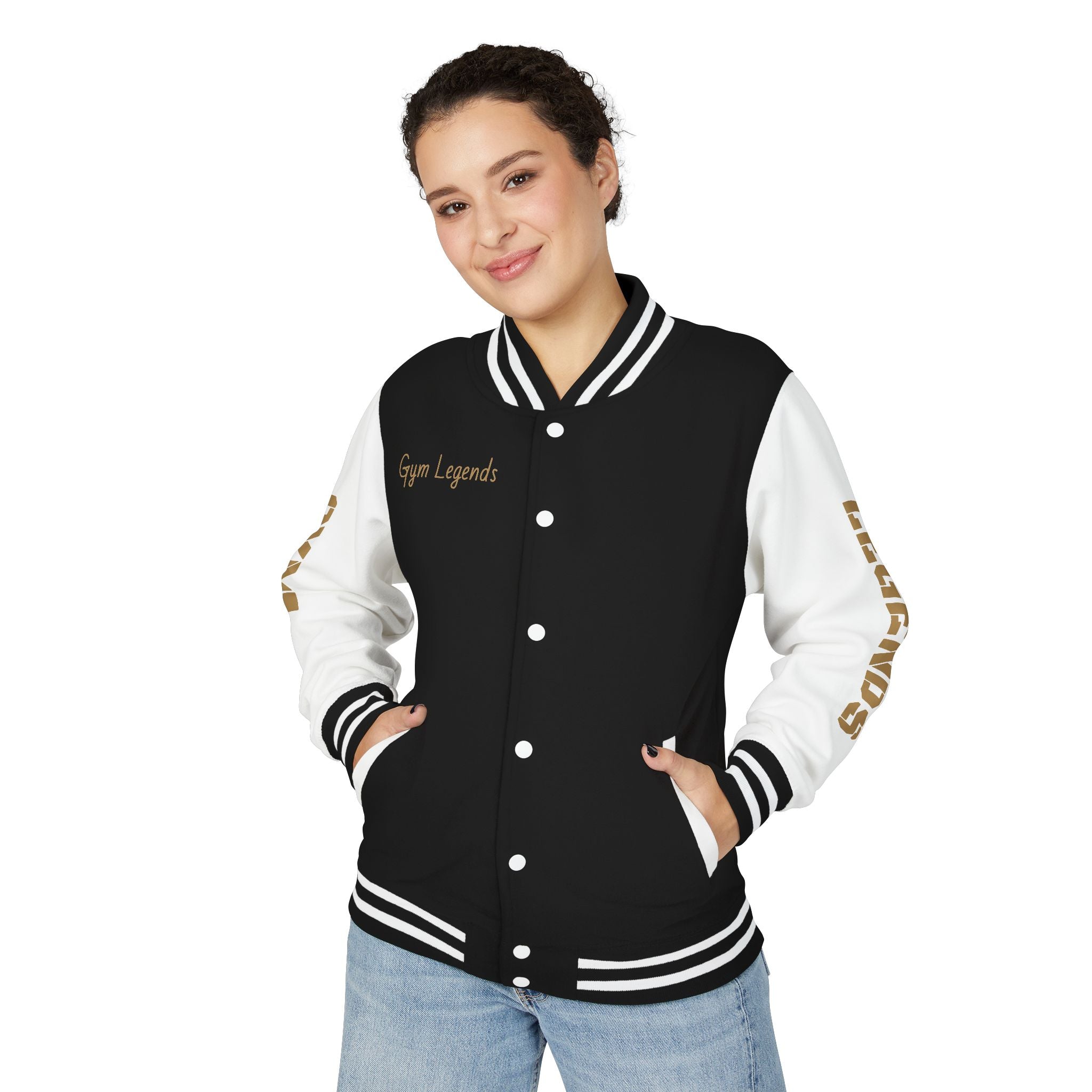 Gym Legends Letterman Jacket — 'Gym Legends' Red & White Varsity Jacket