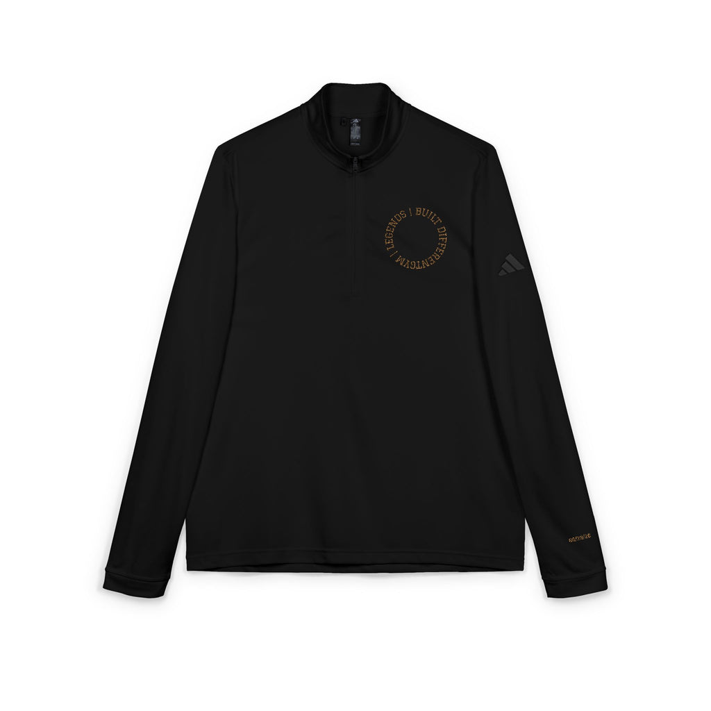 Embroidered Quarter‑Zip Pullover — White adidas® Performance Top