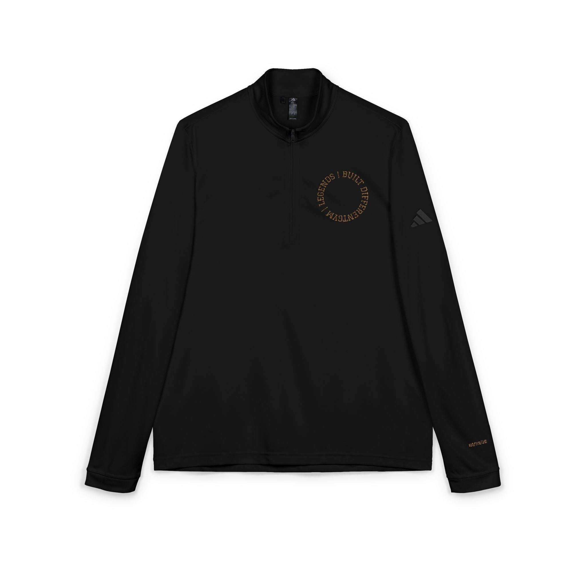 Embroidered Quarter‑Zip Pullover — White adidas® Performance Top