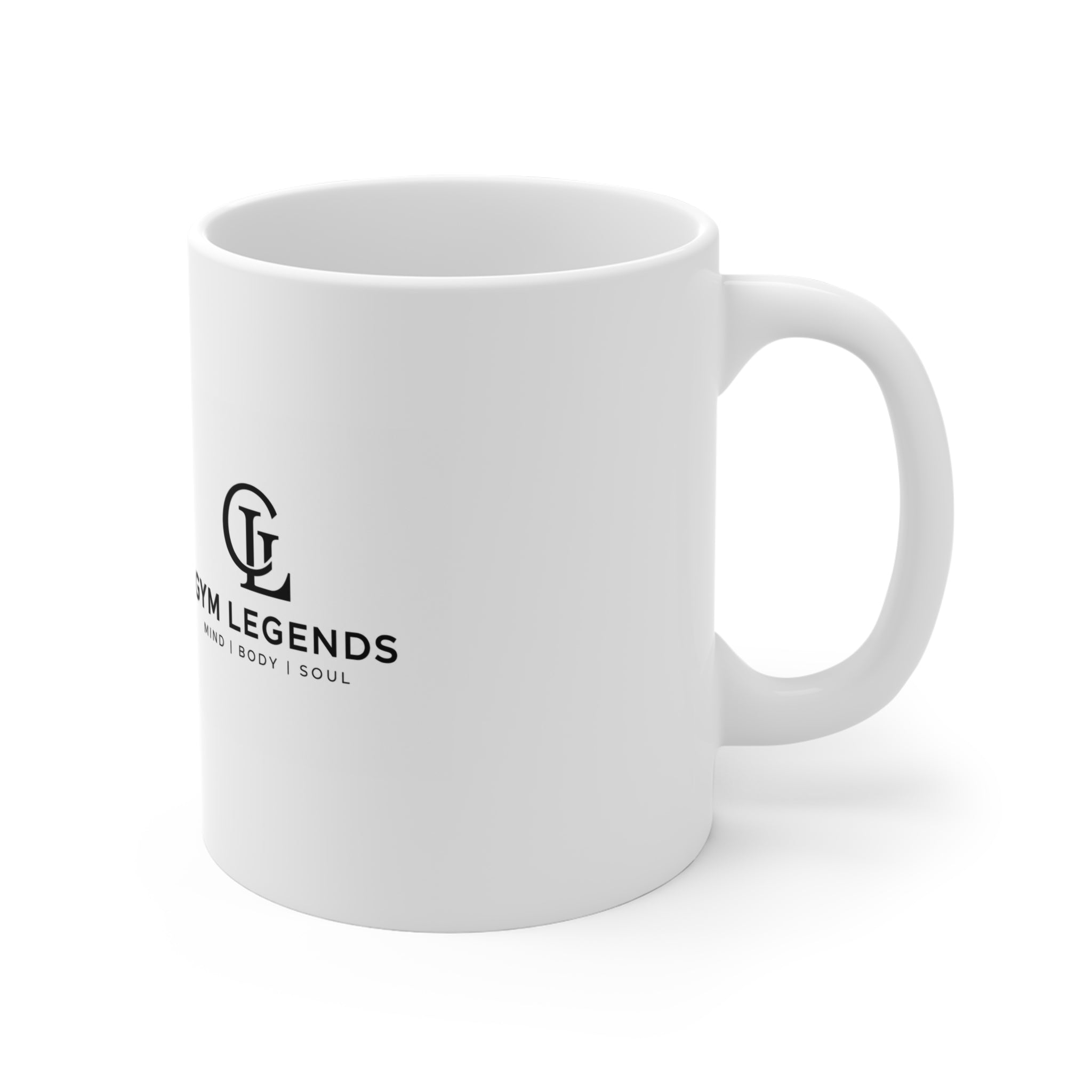 Gym Legends 11oz Coffee Mug — Mind | Body | Soul Logo