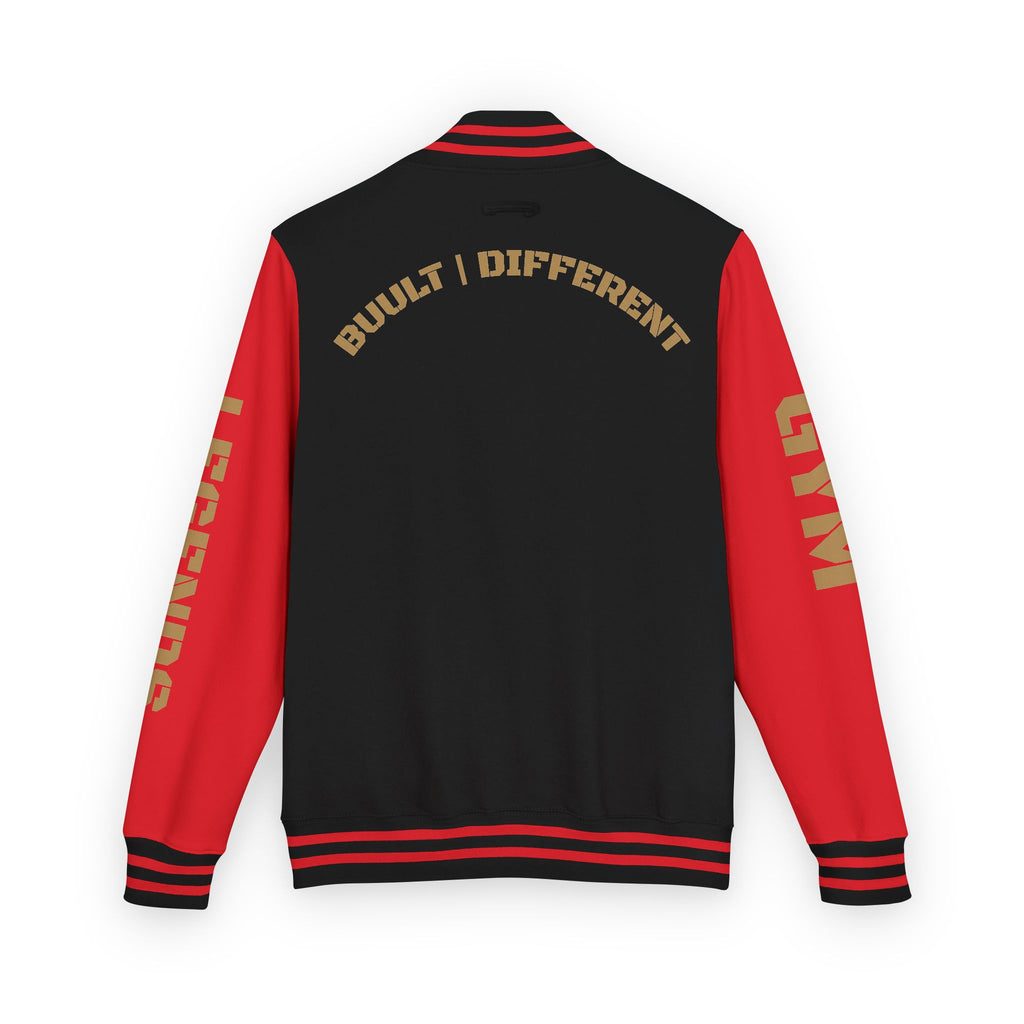 Gym Legends Letterman Jacket — 'Gym Legends' Red & White Varsity Jacket