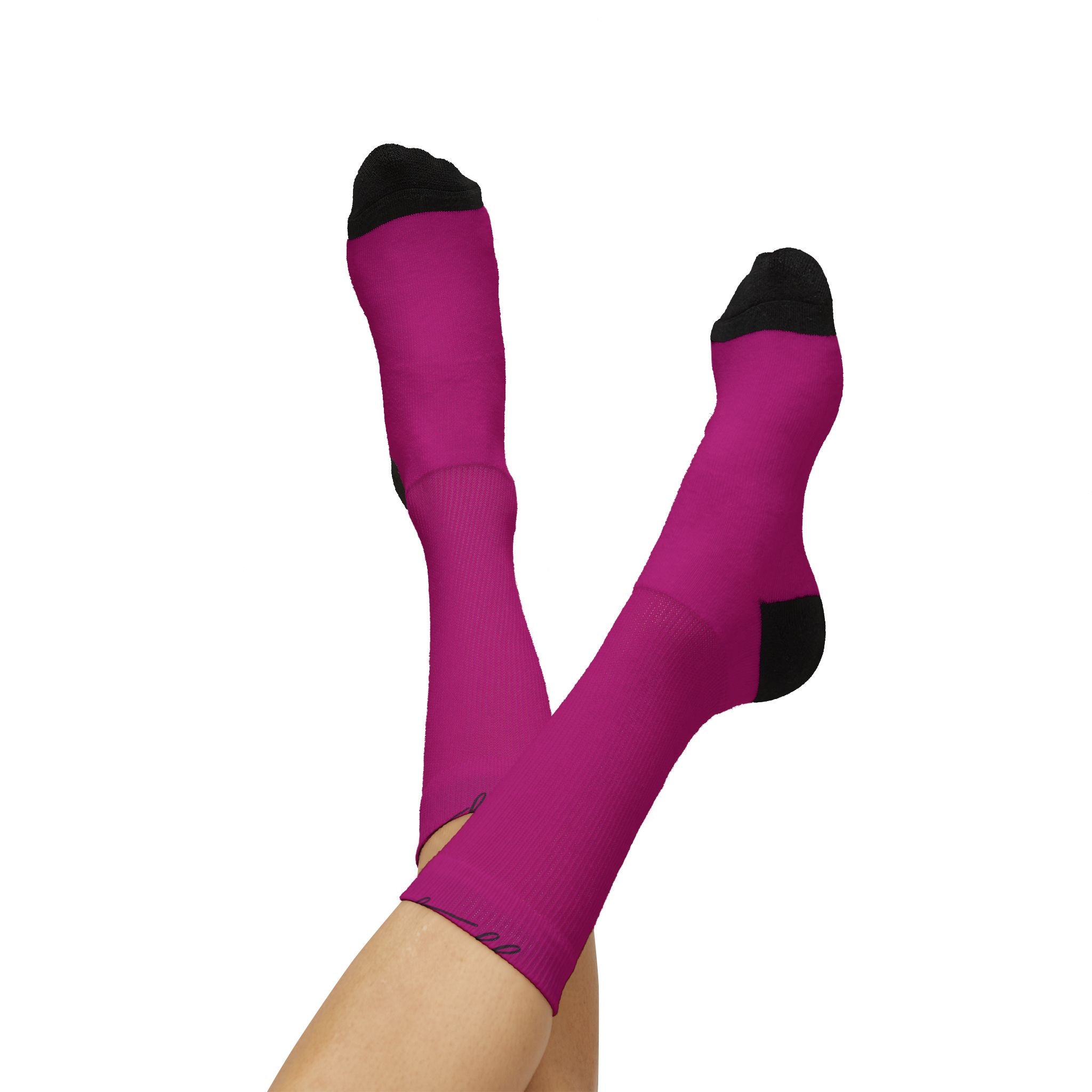 Gym Legends Sublimation Socks pink savage — 'GYM' & 'LEGENDS' Athletic Crew Socks