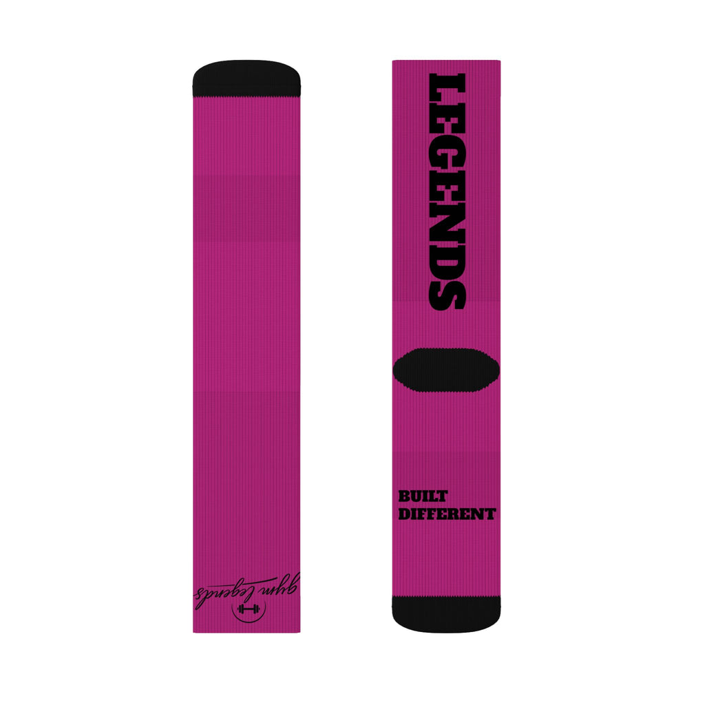 Gym Legends Sublimation Socks pink savage — 'GYM' & 'LEGENDS' Athletic Crew Socks
